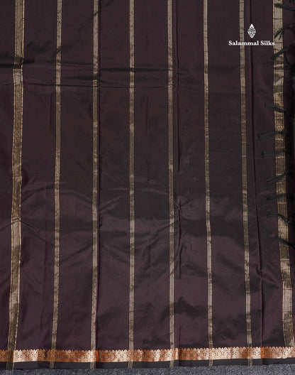 Semi Silk Saree - Maroon Colour Body Zari Butta With Traditional Small Border