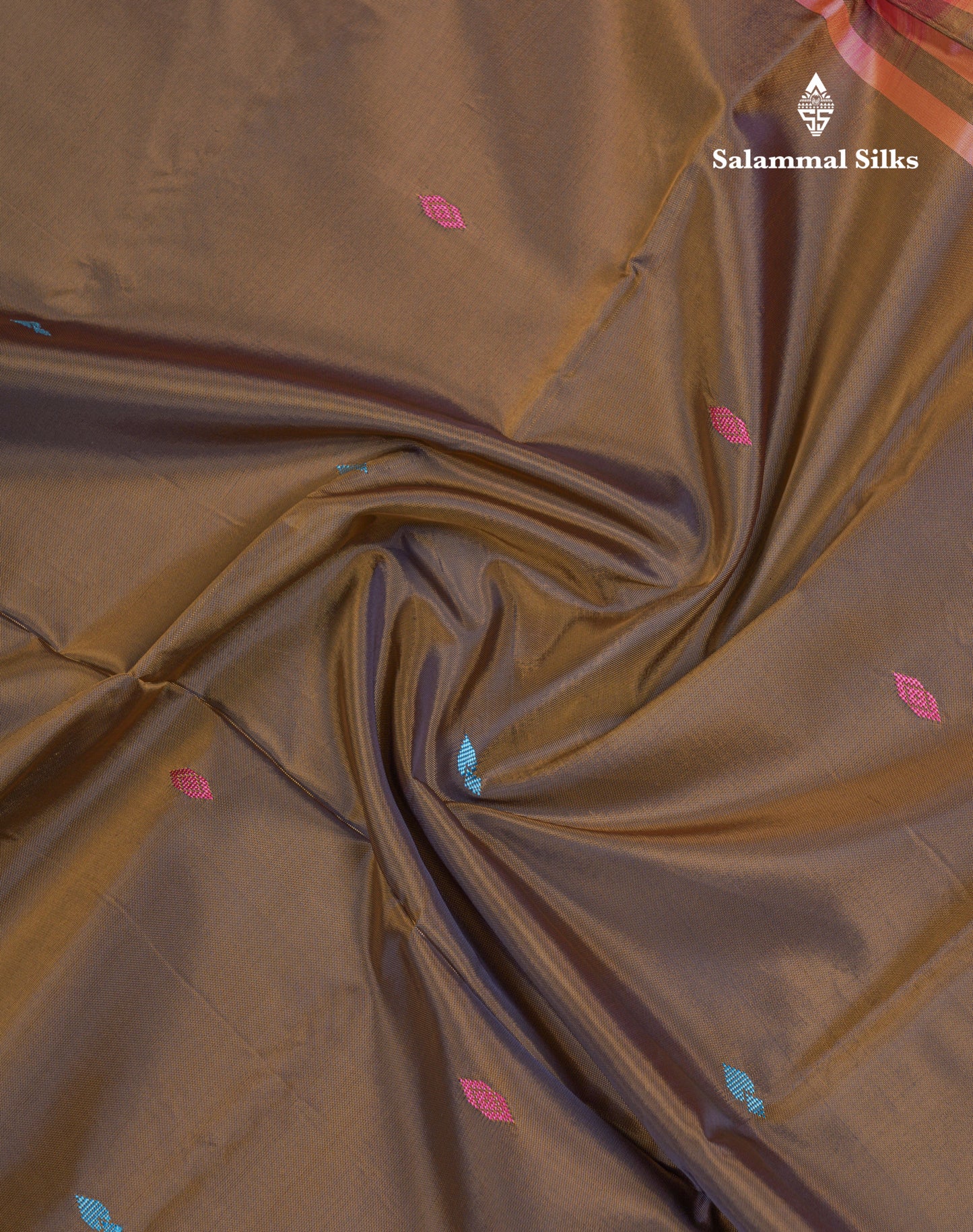 Olive Mustard Yellow Thread work Buttas Banana Pinth Saree (Vaazhainaar Pattu) With Contrast Pink Blouse