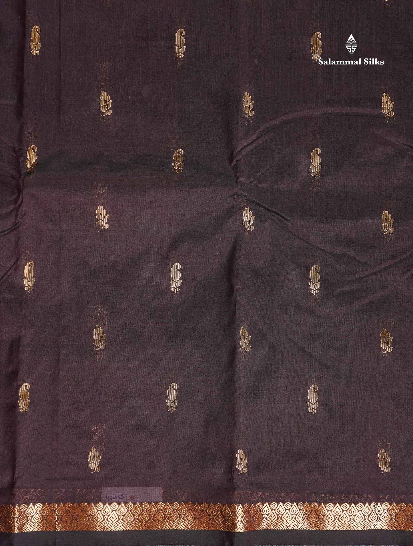 Semi Silk Saree - Maroon Colour Body Zari Butta With Traditional Small Border