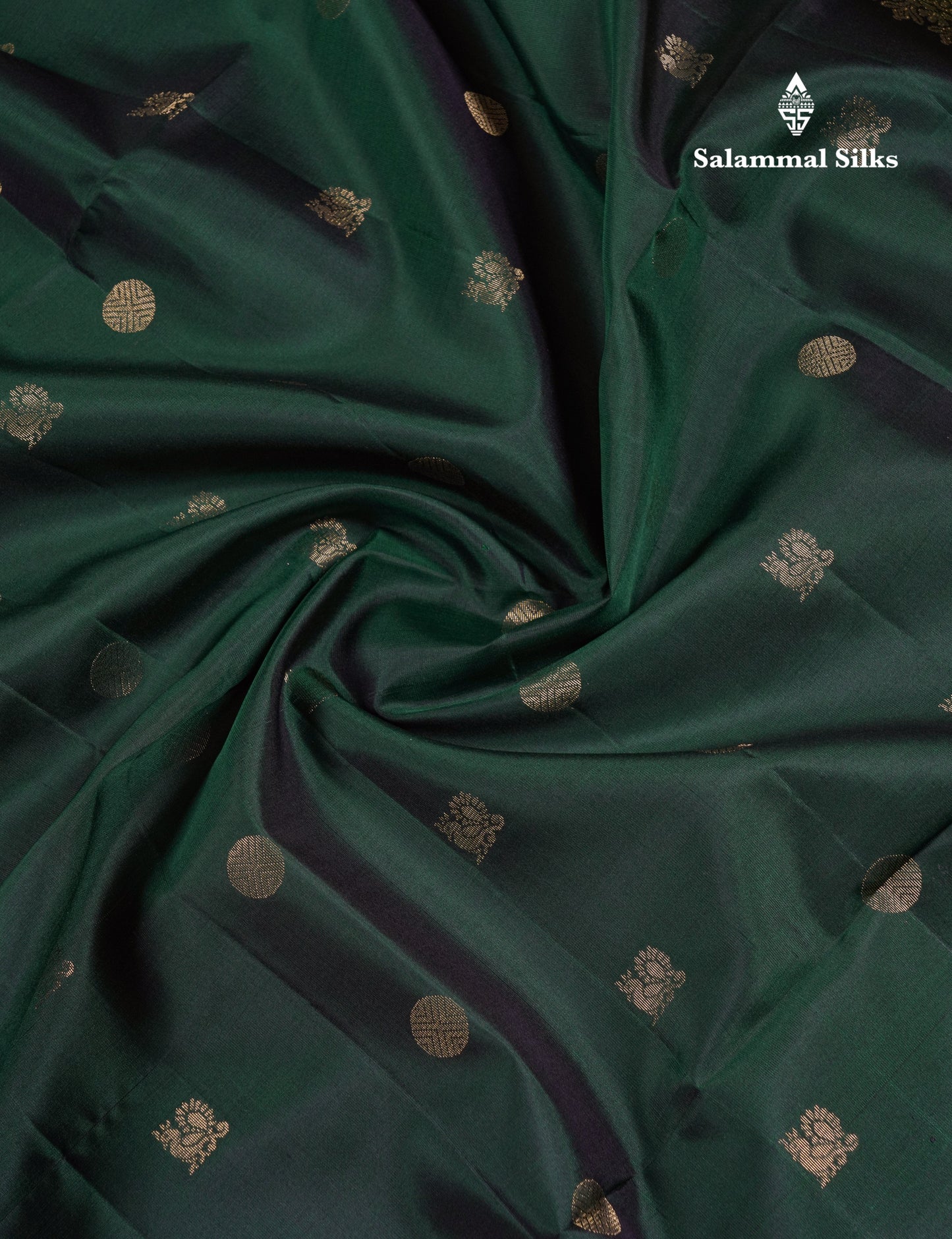 Beautiful Bottle Green Pure Kanjivaram Soft Silk Saree With Contrast Green Blouse