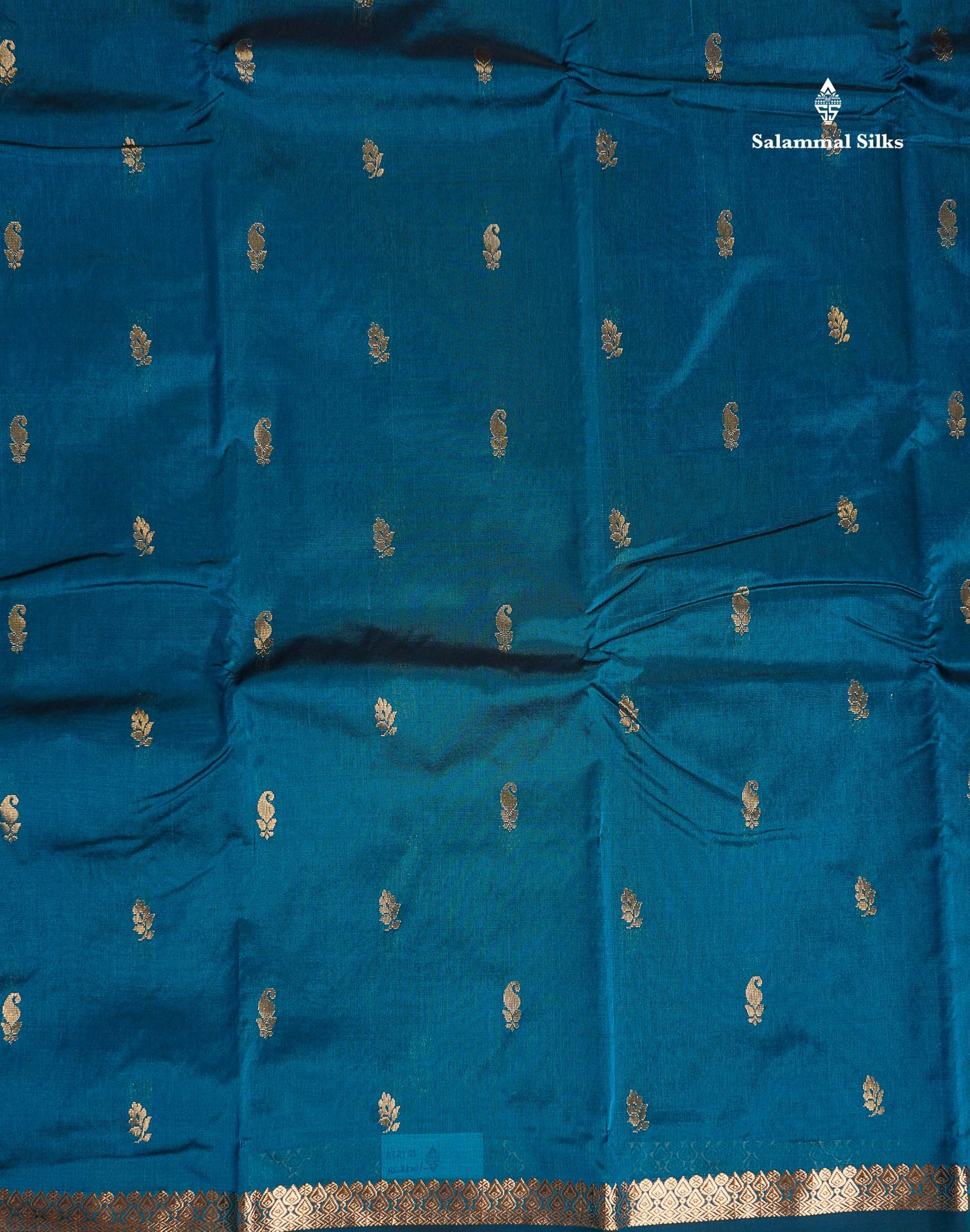 Semi Silk Saree - Maroon Colour Body Zari Butta With Traditional Small Border
