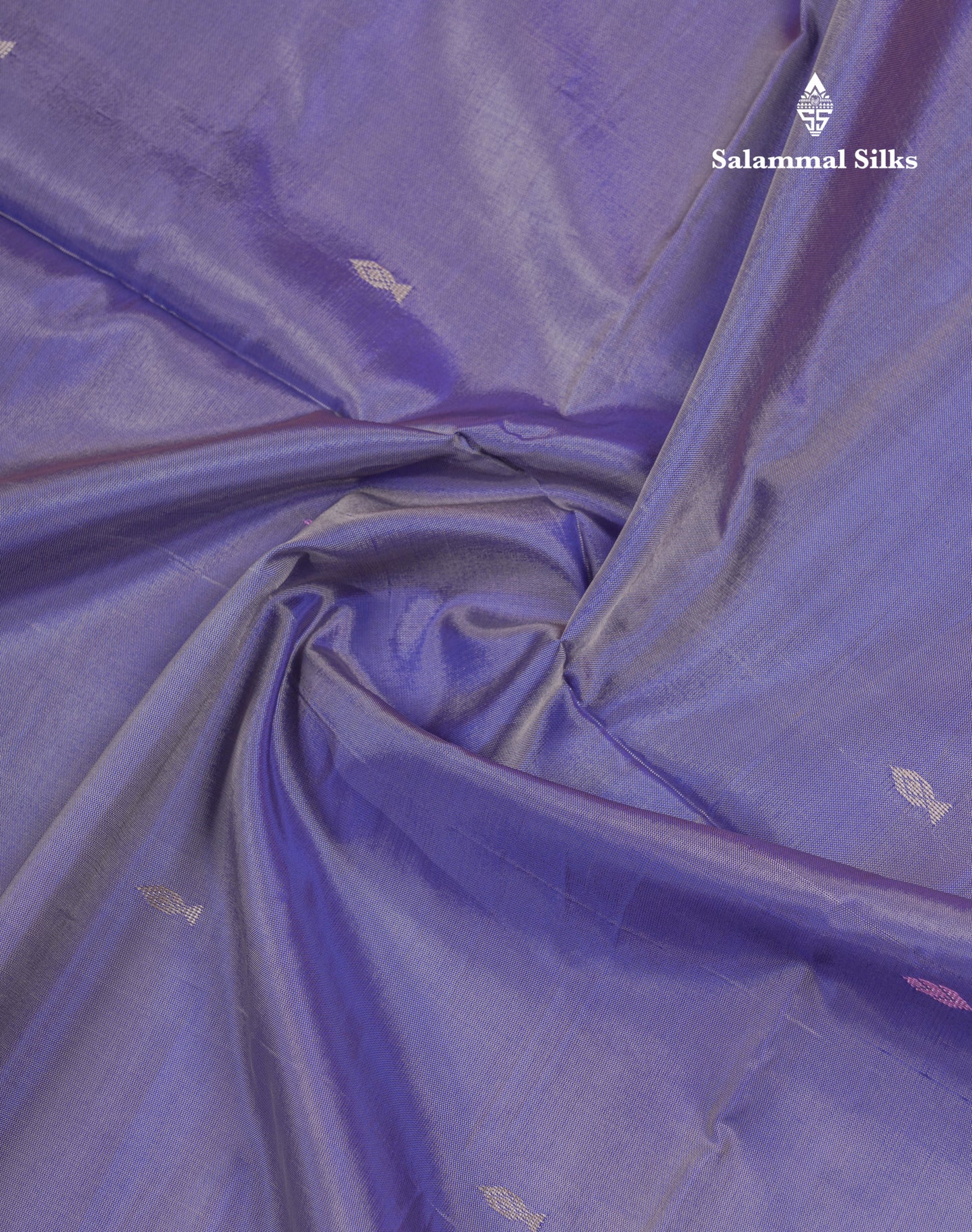 Light Violet Thread work Buttas Banana Pinth Saree (Vaazhainaar Pattu) With Contrast Pinkish Peach Blouse