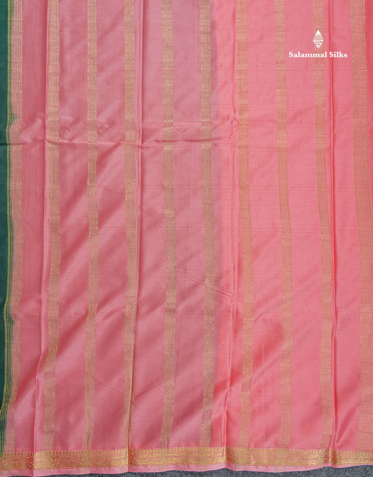 Semi Mysore Silk Saree - Chilly Red Colour Body Plain With Light Pink Small Border