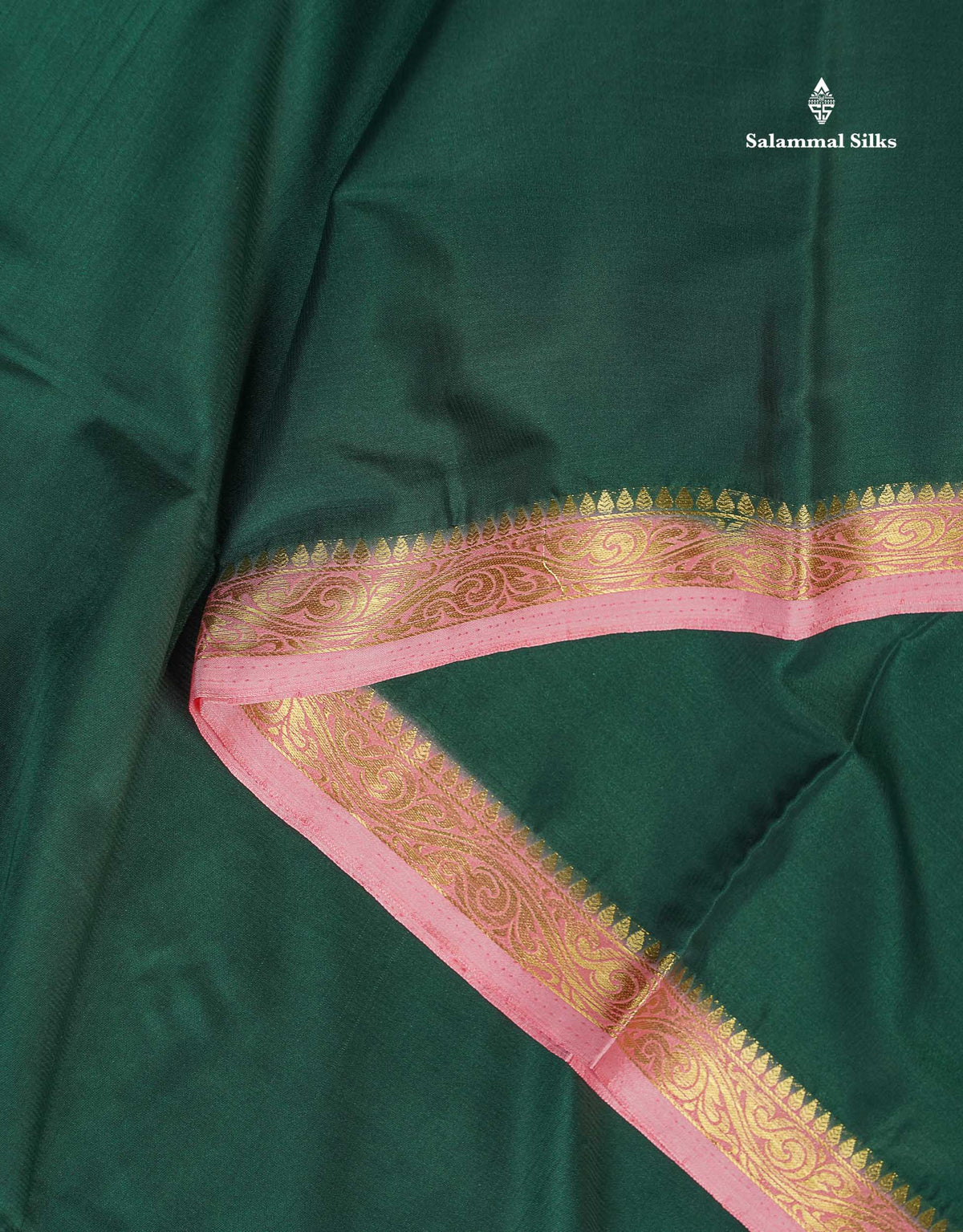 Semi Mysore Silk Saree - Chilly Red Colour Body Plain With Light Pink Small Border