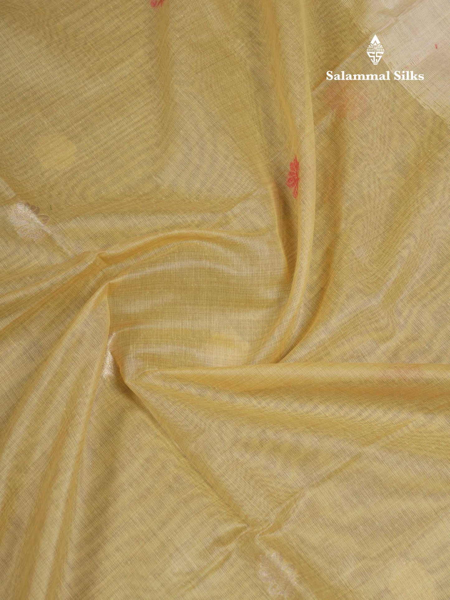 Beautiful Light Pink Thread Work Butta Muga Cotton Saree With Contrast Pink Blouse