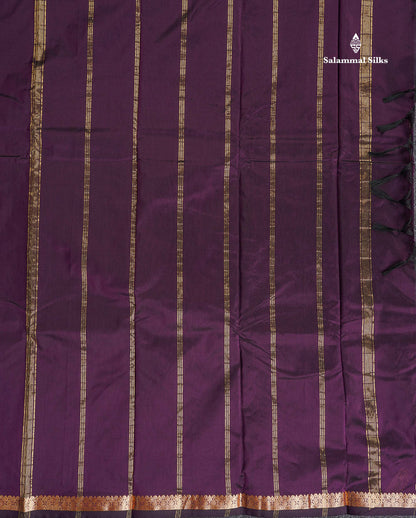 Semi Silk Saree - Maroon Colour Body Zari Butta With Traditional Small Border