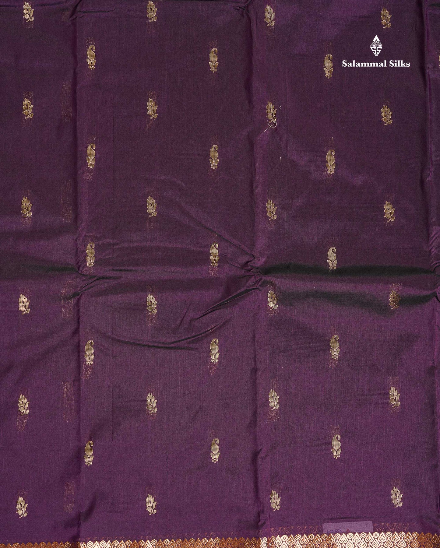 Semi Silk Saree - Maroon Colour Body Zari Butta With Traditional Small Border