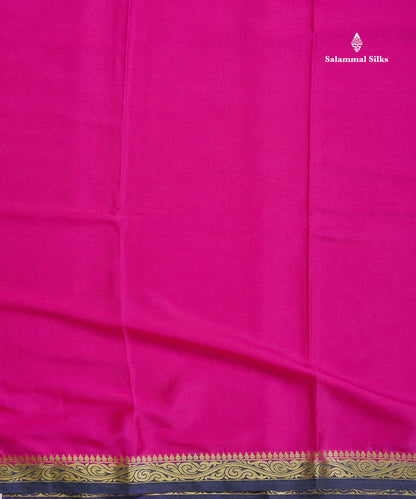 Semi Mysore Silk Saree - Chilly Red Colour Body Plain With Light Pink Small Border