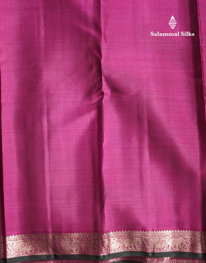 Violet Beautiful Small Buttas Pure Kanjivaram Silk Saree Pure Zari with Traditional Small Magenta Border