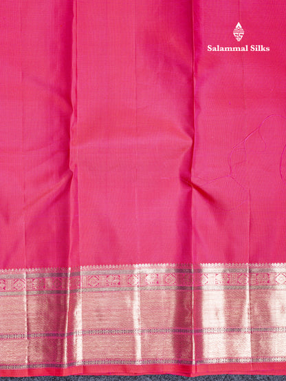 Reddish Pink Beautiful Emboss Design Bridal Pure Kanjivaram Silk Saree Pure Zari with Traditional Zari Butta Border