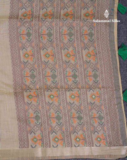 Beautiful Lavender Menakari Work Muga Cotton Saree With Contrast Magenta Blouse