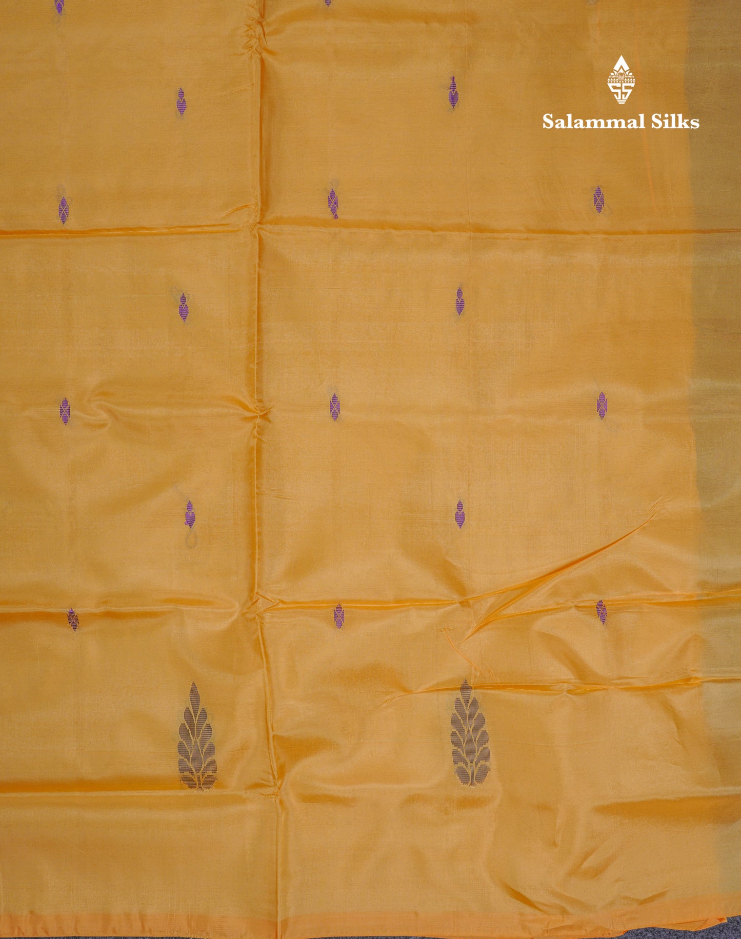 Brown Thread work Buttas Banana Pinth Saree (Vaazhainaar Pattu) With Contrast Yellow Blouse