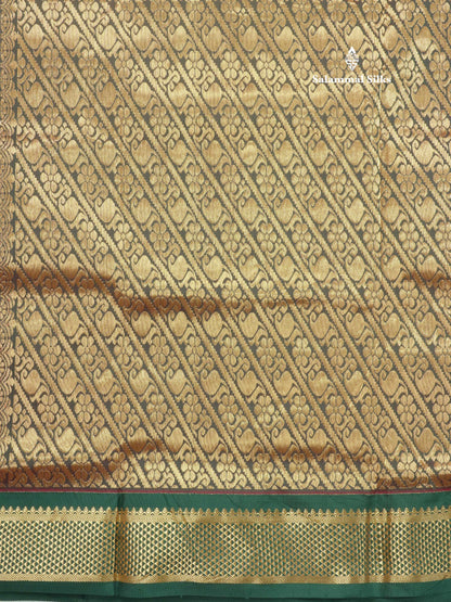 9.5 Yards Semi Silk Saree Maroon with Contrast Bottle Green Border