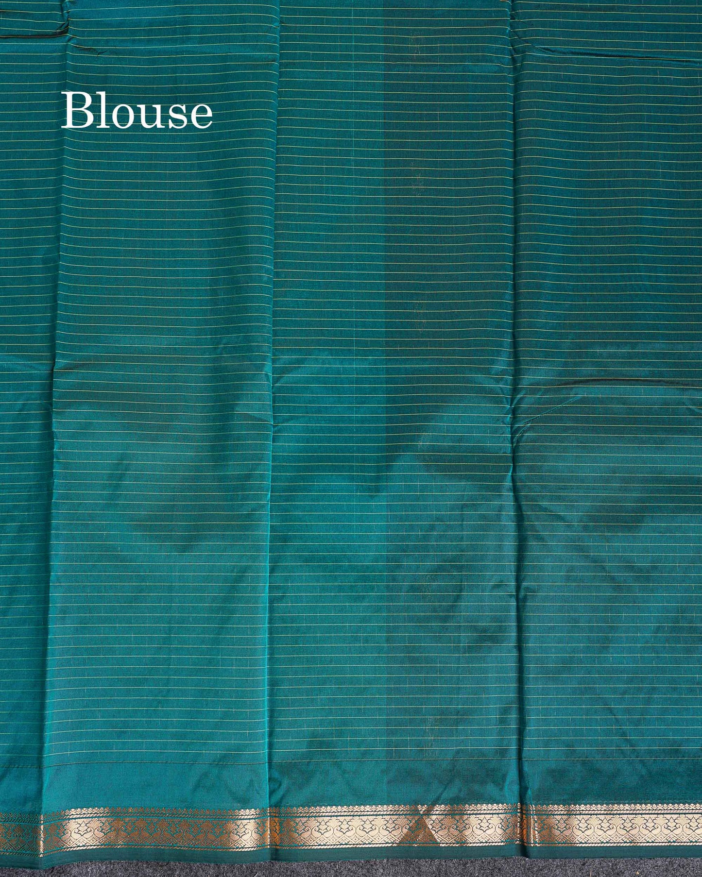 Semi Silk Saree - Peacock Blue Colour Body Zari Checks With Butta & Traditional Small Border