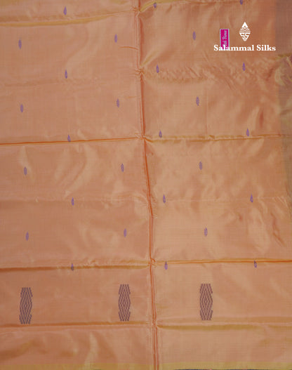 Light Violet Thread work Buttas Banana Pinth Saree (Vaazhainaar Pattu) With Contrast Sandal Blouse