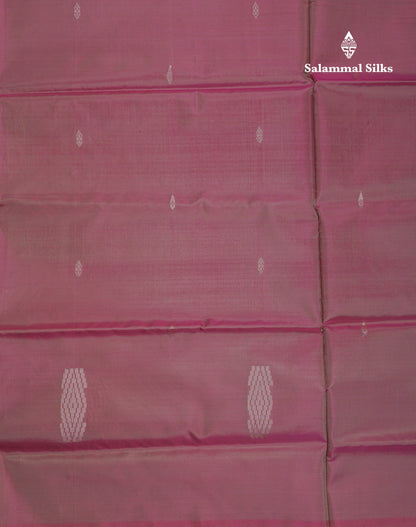 Light Violet Thread work Buttas Banana Pinth Saree (Vaazhainaar Pattu) With Contrast Sandal Blouse