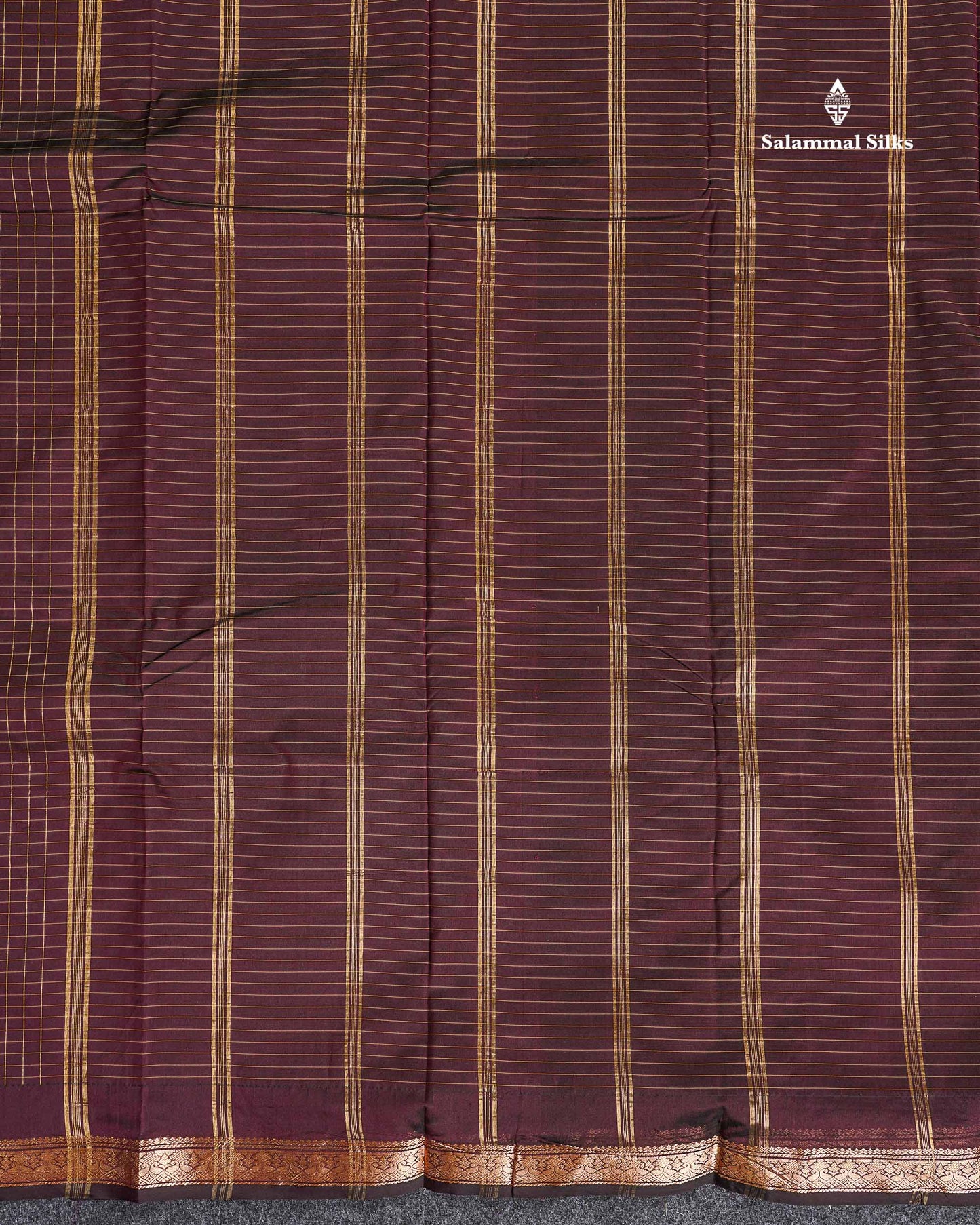Semi Silk Saree - Peacock Blue Colour Body Zari Checks With Butta & Traditional Small Border