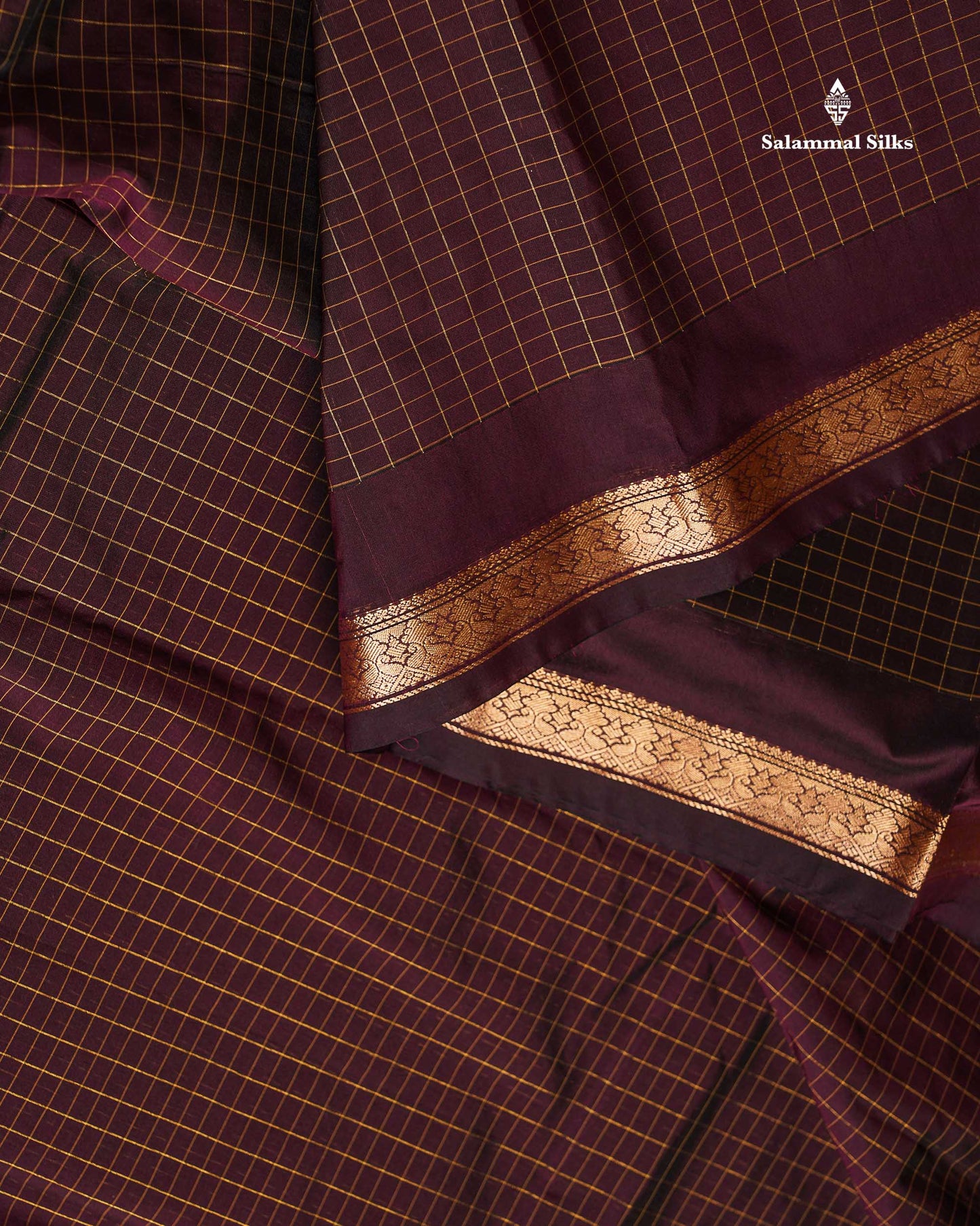 Semi Silk Saree - Peacock Blue Colour Body Zari Checks With Butta & Traditional Small Border