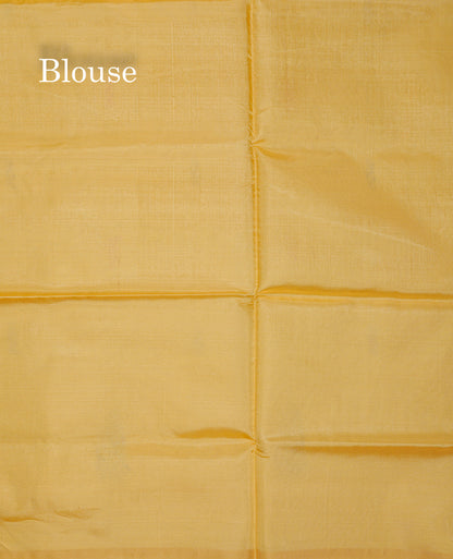 Light Violet Thread work Buttas Banana Pinth Saree (Vaazhainaar Pattu) With Contrast Light Yellow Blouse