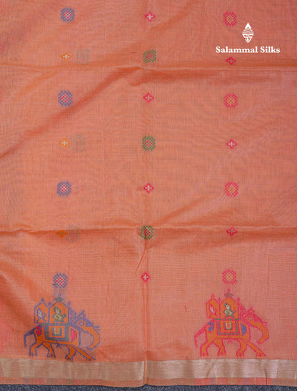 Beautiful Lavender Menakari Work Muga Cotton Saree With Contrast Magenta Blouse