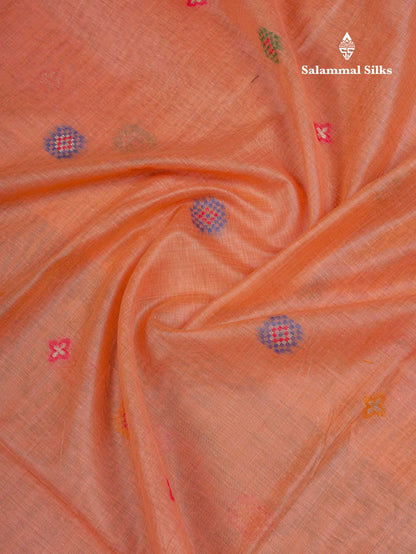 Beautiful Lavender Menakari Work Muga Cotton Saree With Contrast Magenta Blouse