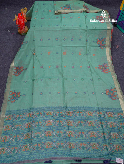 Beautiful Lavender Menakari Work Muga Cotton Saree With Contrast Magenta Blouse