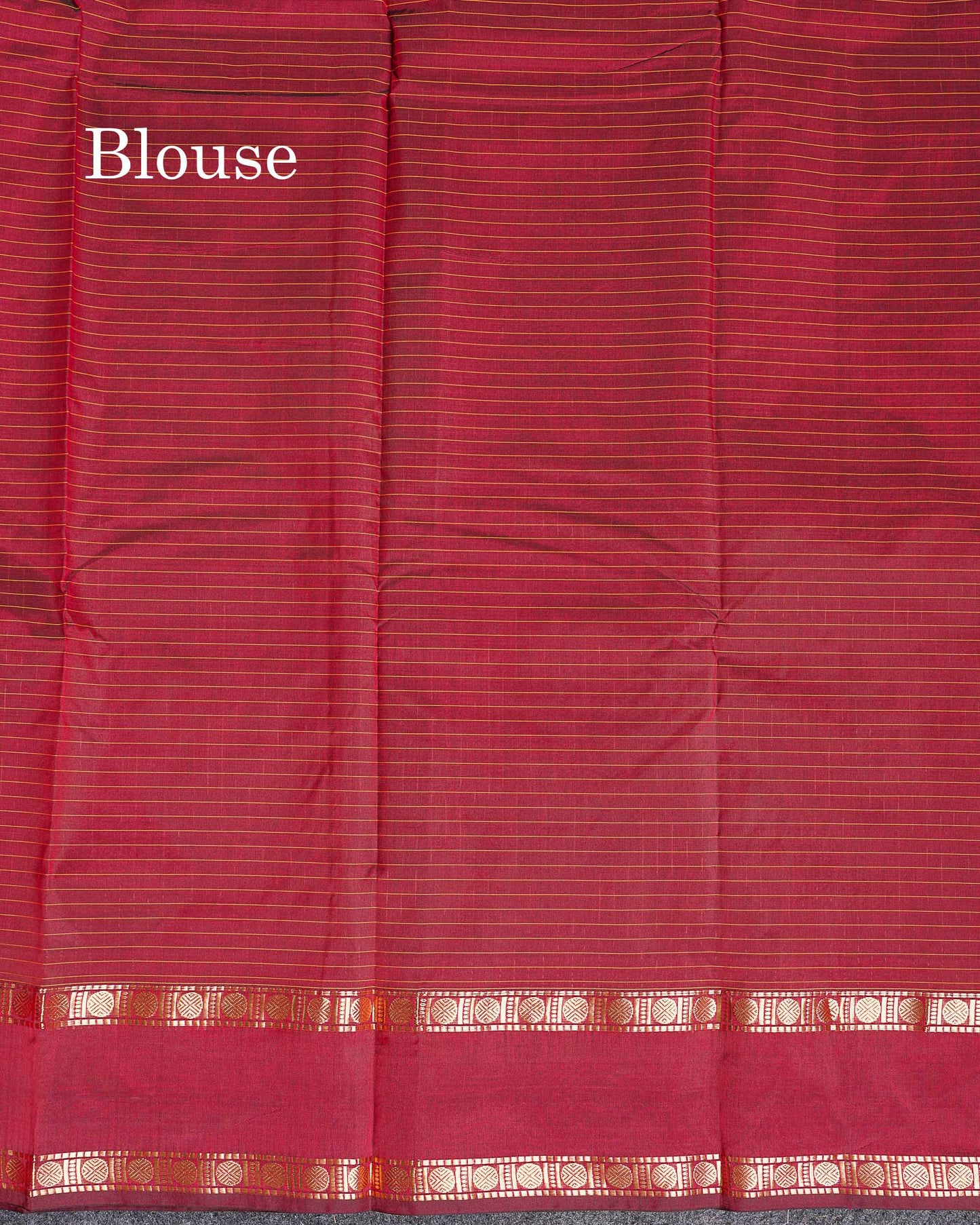 Semi Silk Saree - Orange Colour Body Zari Checks With Butta & Traditional Rettapet Border