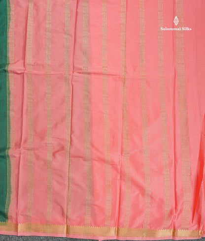 Semi Mysore Silk Saree - Dual Tone Violet Colour Body Plain With Pink Small Border