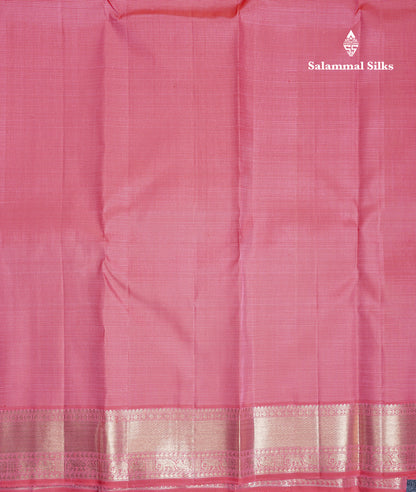 Pink Traditional Vairaoosi And Buttas Pure Kanjivaram Silk Saree Pure Zari with Self Border