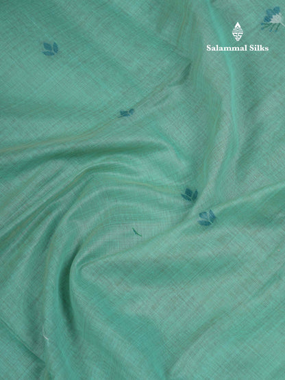 Beautiful Mustard Yellow Thread Work Butta Muga Cotton Saree With Contrast Red Blouse