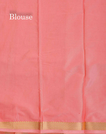 Semi Mysore Silk Saree - Dual Tone Violet Colour Body Plain With Pink Small Border