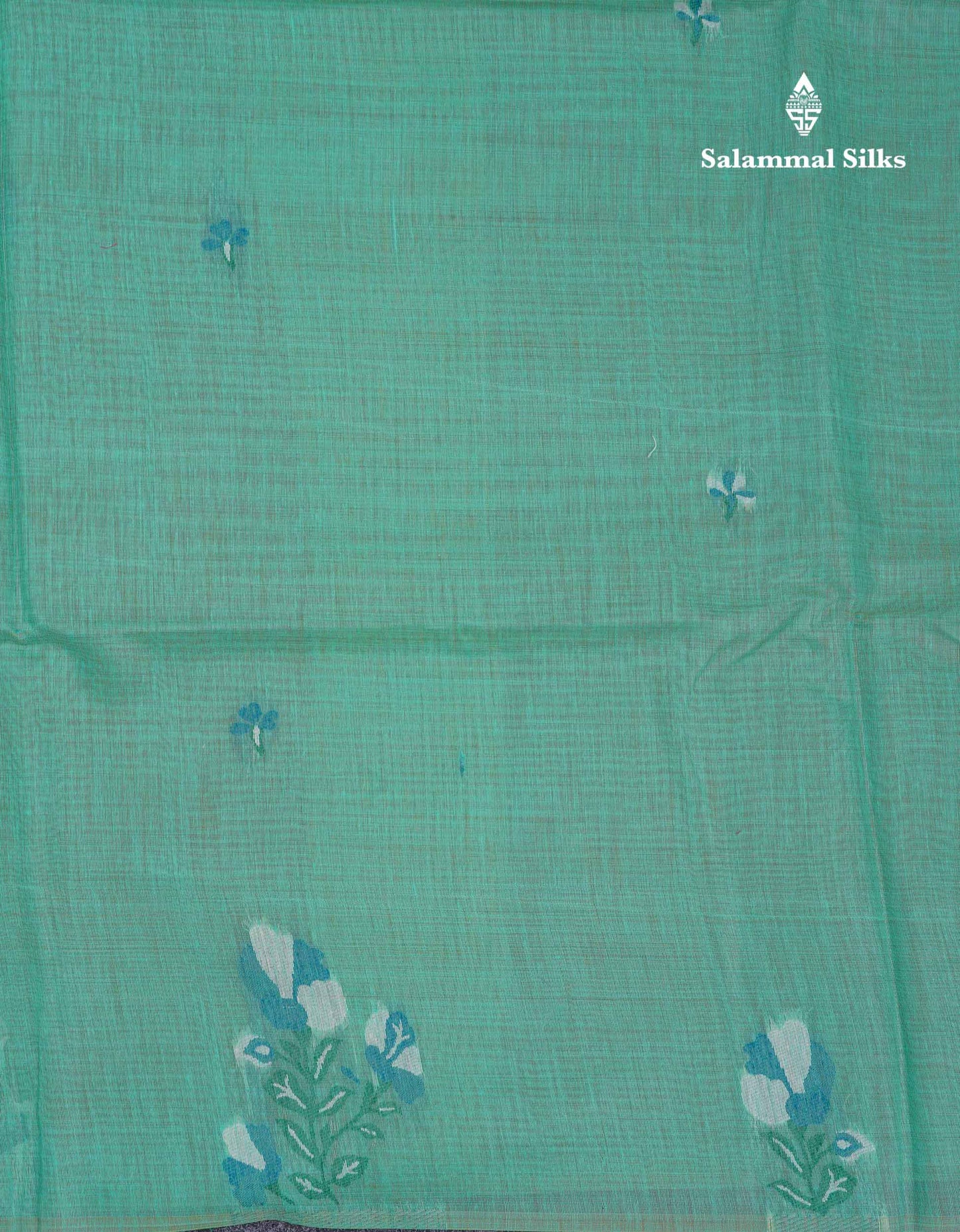 Beautiful Lavender Thread Work Butta Cotton Mix Saree With Contrast Magenta Blouse