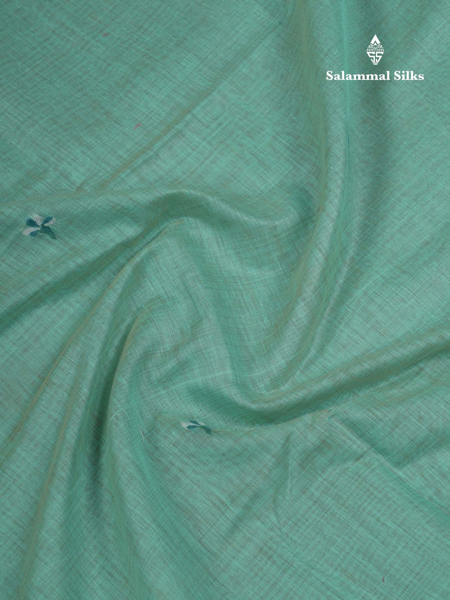 Beautiful Lavender Thread Work Butta Cotton Mix Saree With Contrast Magenta Blouse