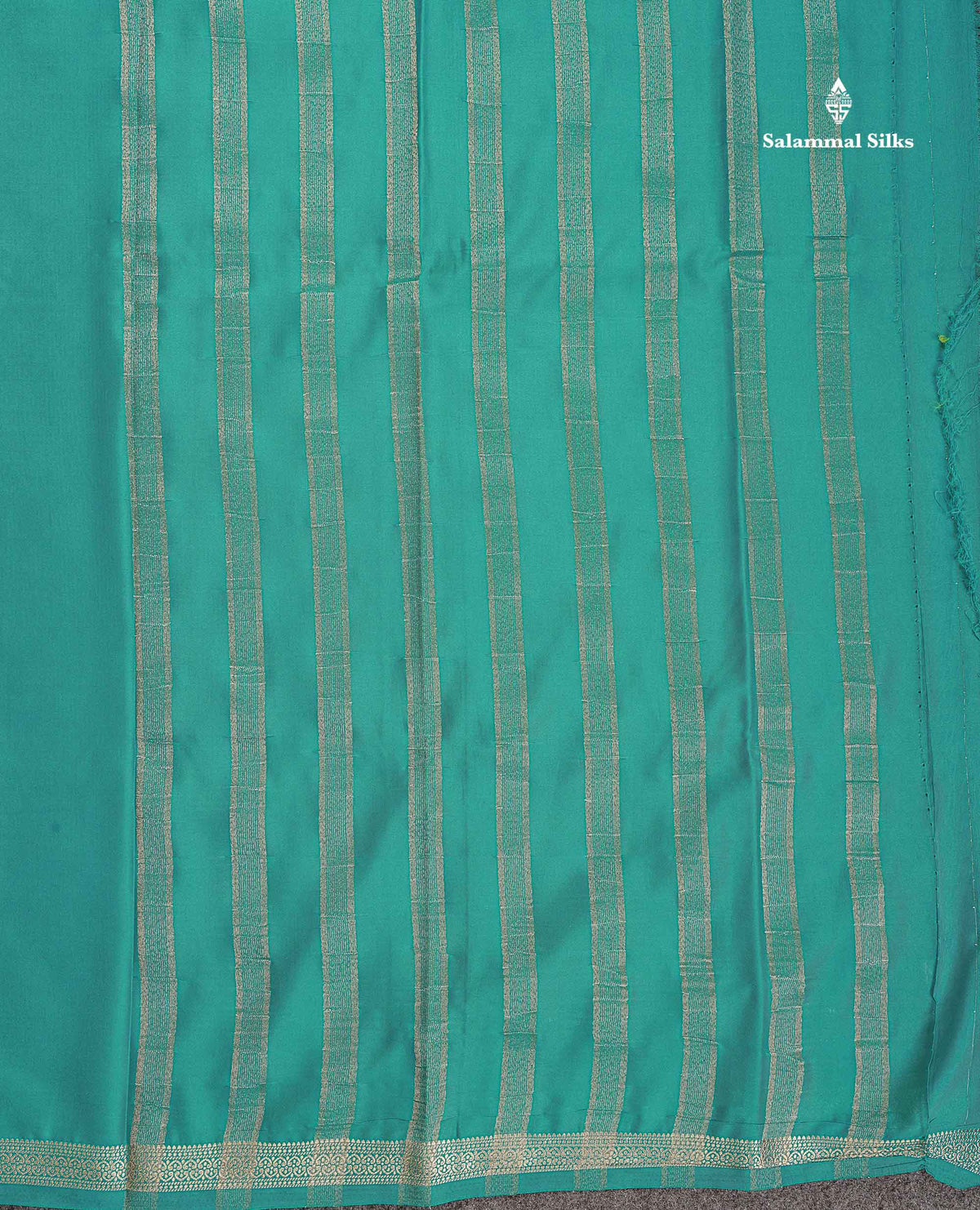 Semi Mysore Silk Saree - Sapphire Blue Colour Body Plain With Small Border