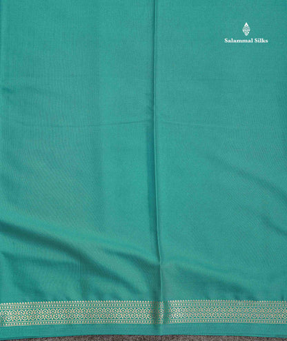 Semi Mysore Silk Saree - Sapphire Blue Colour Body Plain With Small Border