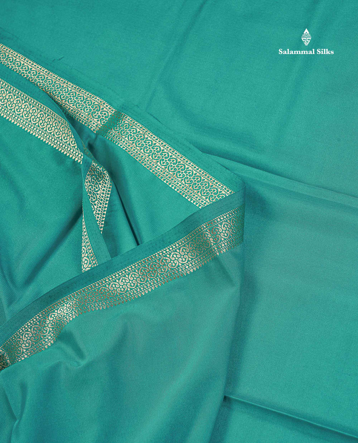 Semi Mysore Silk Saree - Sapphire Blue Colour Body Plain With Small Border
