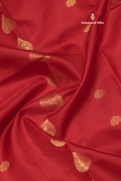 Maroon Colour Pure Kanjivaram Silk Saree With Small Gold Zari Border