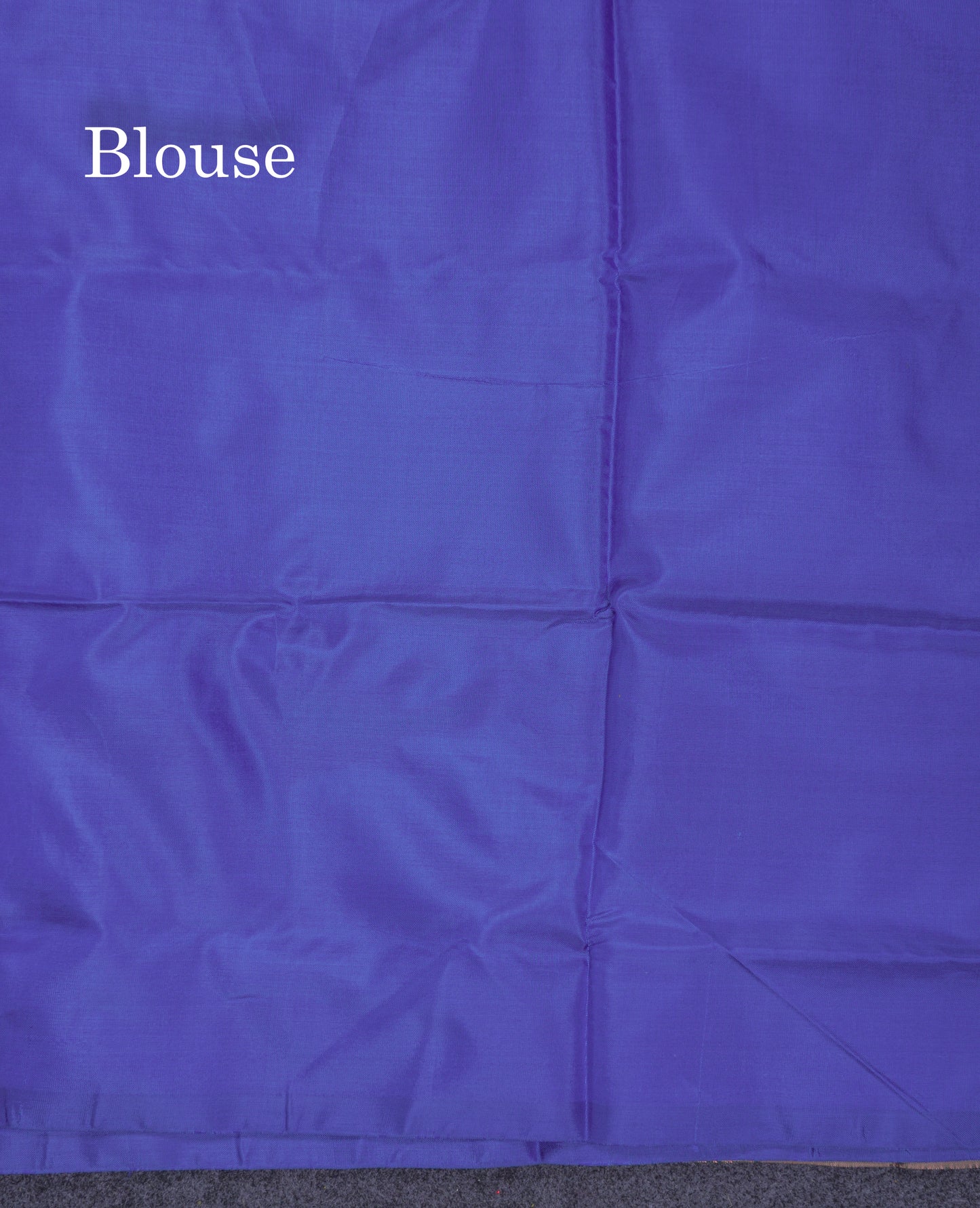 Elephant Grey Thread work Buttas Banana Pinth Saree (Vaazhainaar Pattu) With Contrast Navy Blue Blouse