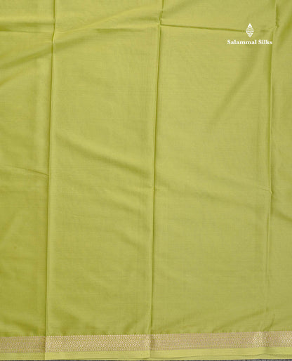 Semi Mysore Silk Saree - Sapphire Blue Colour Body Plain With Small Border