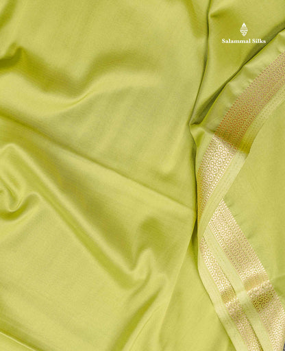 Semi Mysore Silk Saree - Sapphire Blue Colour Body Plain With Small Border