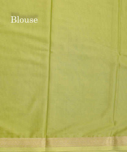 Semi Mysore Silk Saree - Sapphire Blue Colour Body Plain With Small Border