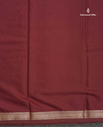 Semi Mysore Silk Saree - Sapphire Blue Colour Body Plain With Small Border