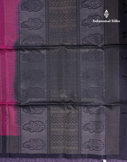 Beautiful Bottle Green PureMix Kanjivaram Soft Silk Saree With Contrast Black Fancy Border