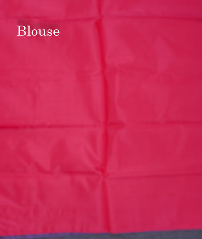 Dark Violet Thread work Buttas Banana Pinth Saree (Vaazhainaar Pattu) With Contrast Pink Blouse