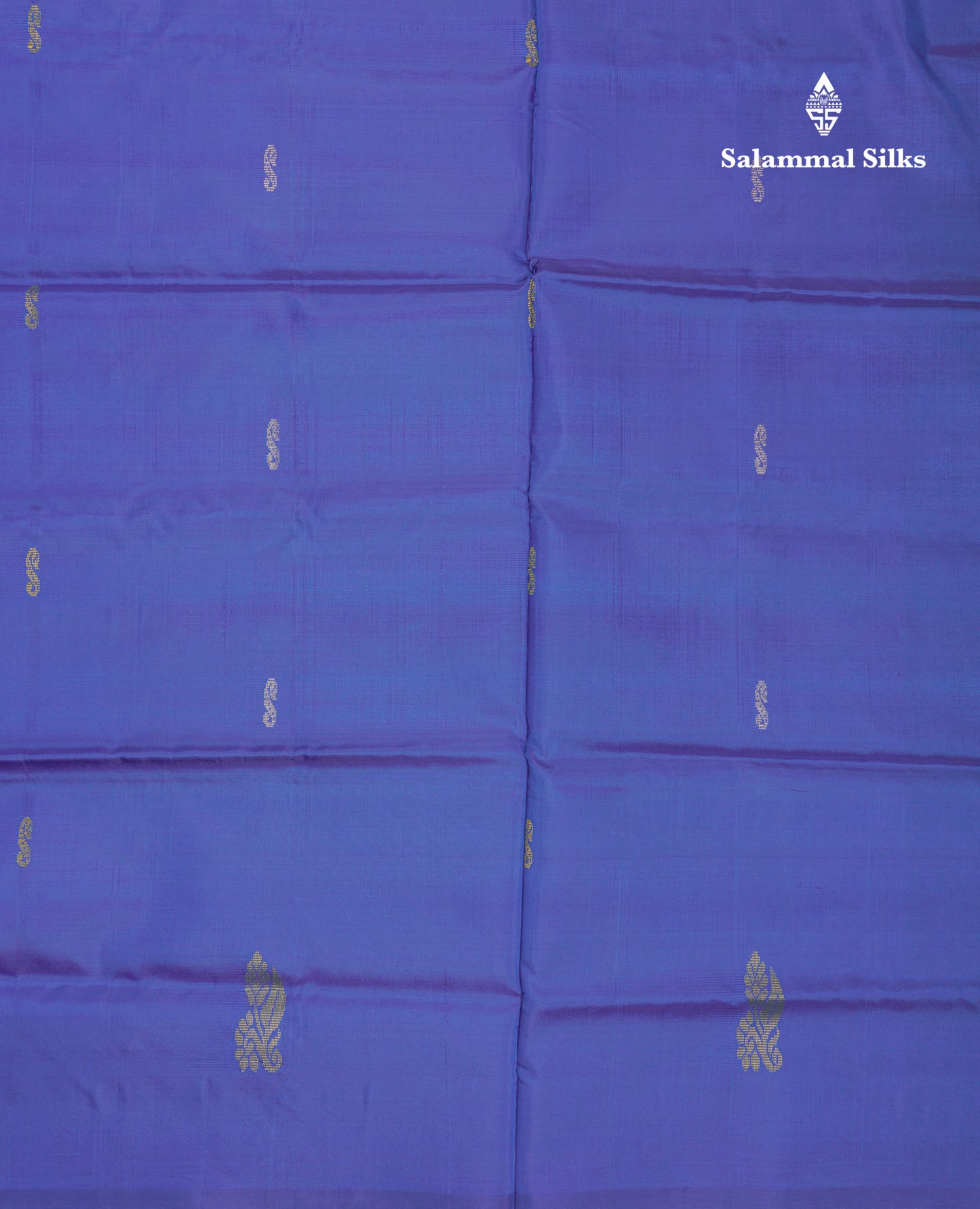 Royal Blue Thread work Buttas Banana Pinth Saree (Vaazhainaar Pattu) With Contrast Parrot Green Blouse