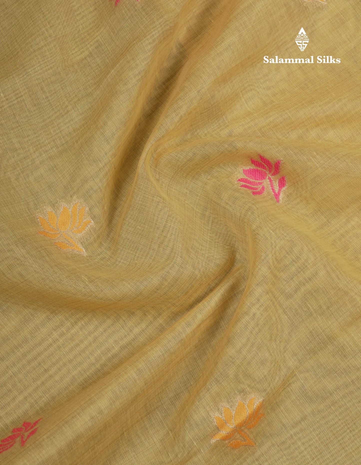 Beautiful Pista Green Menakari Work Butta Muga Cotton Saree With Blouse
