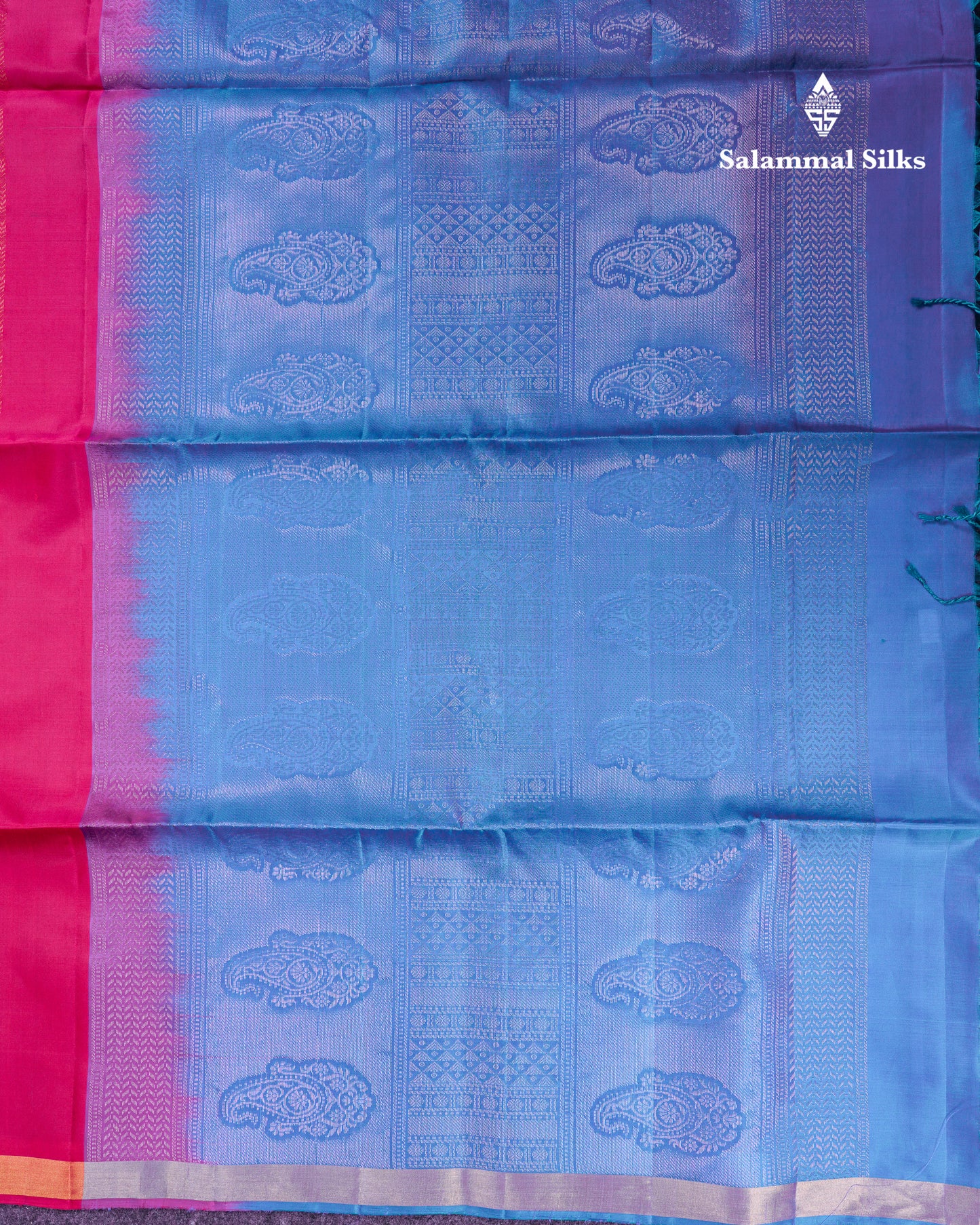 Beautiful Violet Pure Mix Kanjivaram Soft Silk Saree With Contrast Bottle Green Blouse