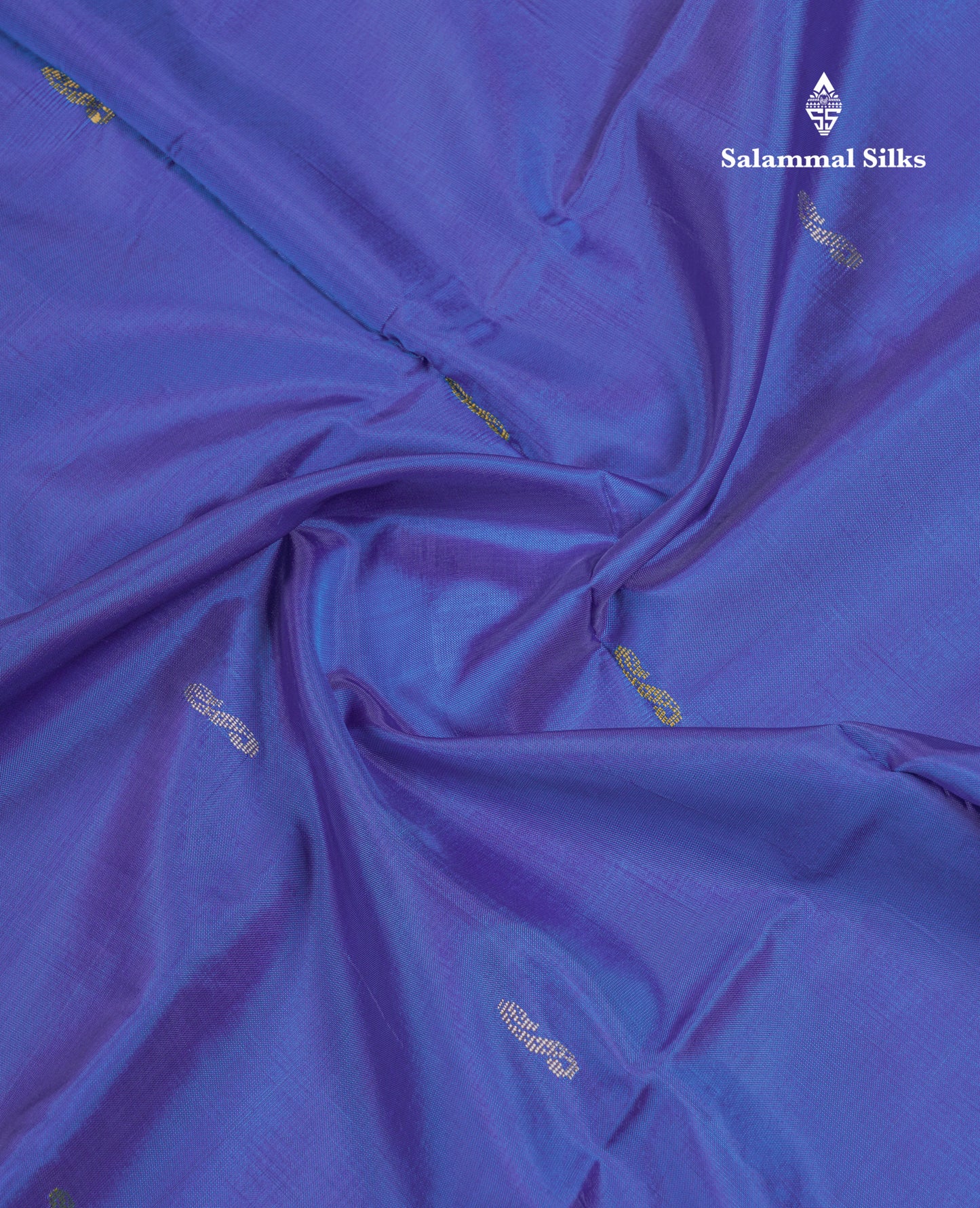 Royal Blue Thread work Buttas Banana Pinth Saree (Vaazhainaar Pattu) With Contrast Parrot Green Blouse