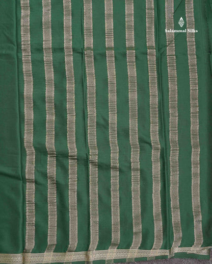 Semi Mysore Silk Saree - Sapphire Blue Colour Body Plain With Small Border