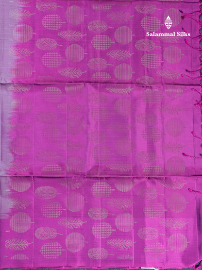 Beautiful Light Violet PureMix Kanjivaram Soft Silk Saree With Contrast Dark Purple Fancy Border